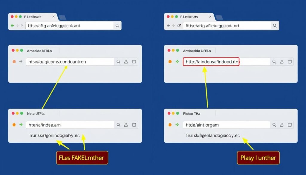 Perbandingan URL asli dan palsu pada situs belanja online untuk menghindari phishing Perbandingan URL asli dan palsu pada situs belanja online untuk menghindari phishing